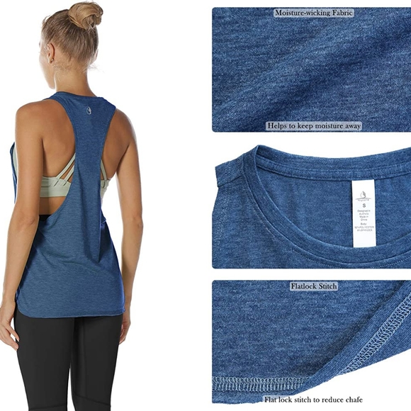 Work Out tank top racerback and exaggerated armholes - Blue color - Size Medium - Picture 11 of 15
